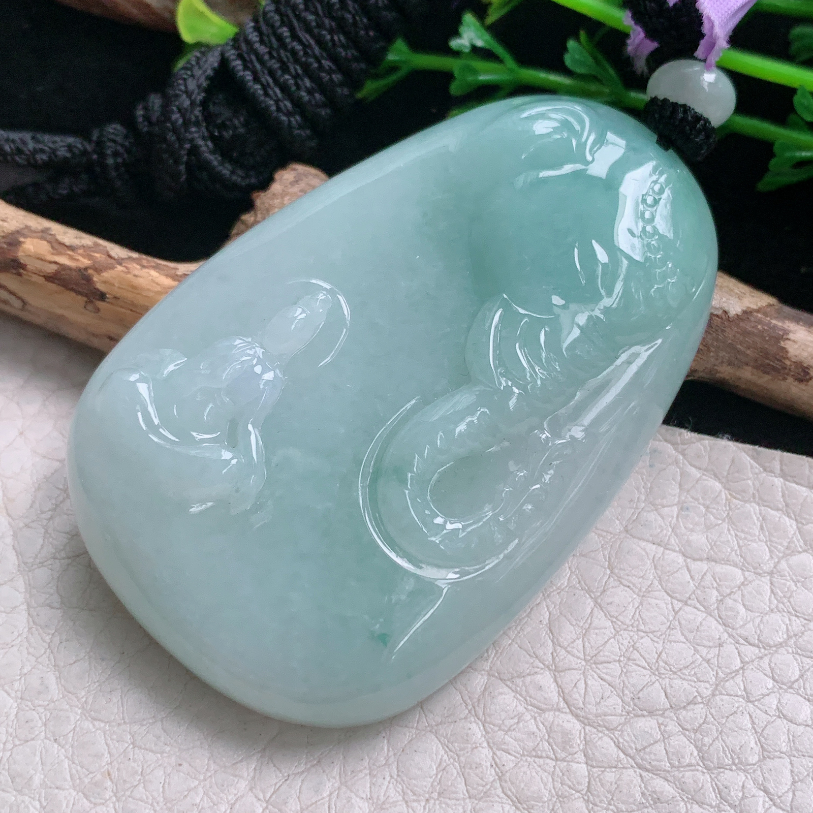 Mut实拍61*40*10.5缅甸翡翠普贤菩萨吊坠生肖守护神