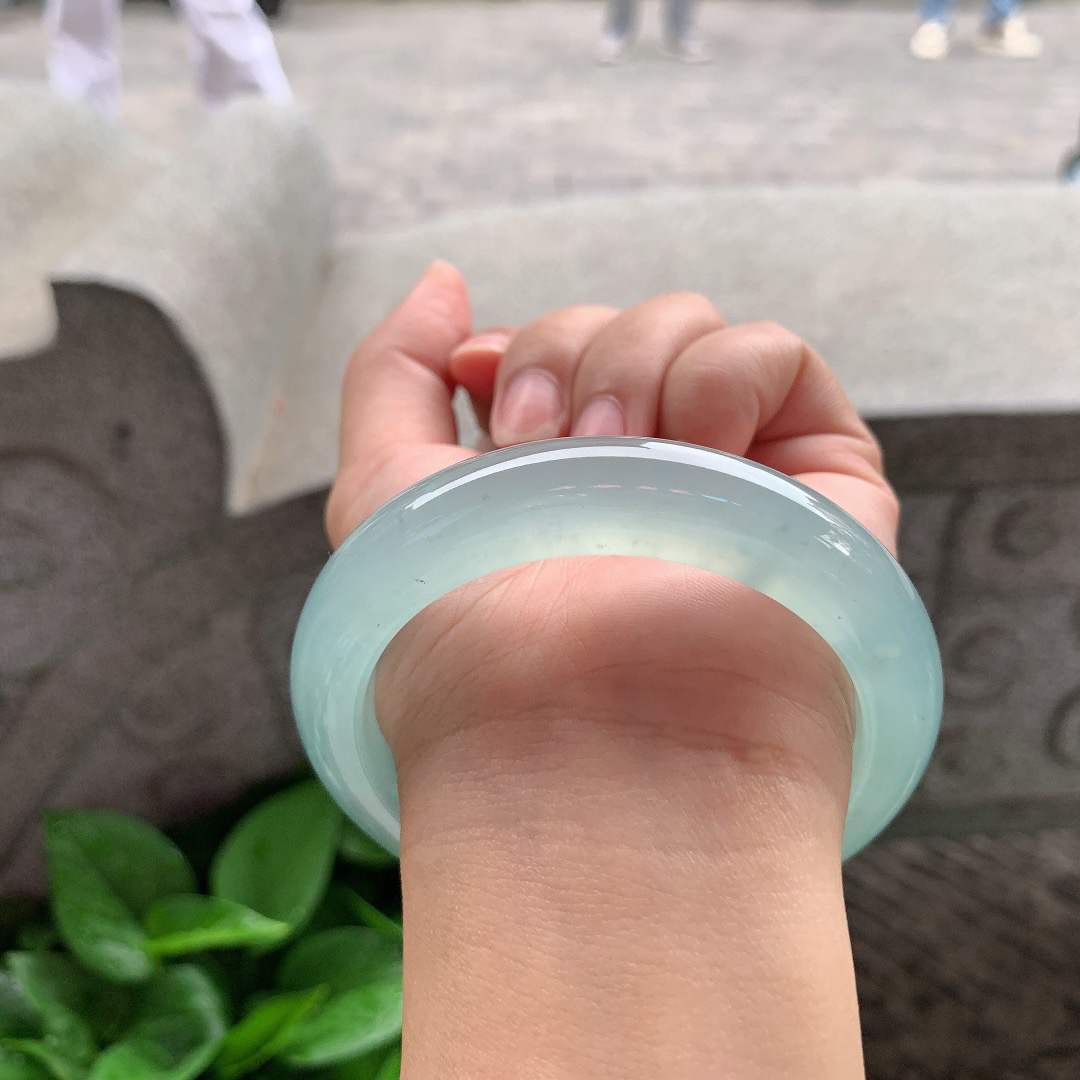 圈口  57-12.4-9.7【高冰蓝水正圈手镯】正圈57 58可戴