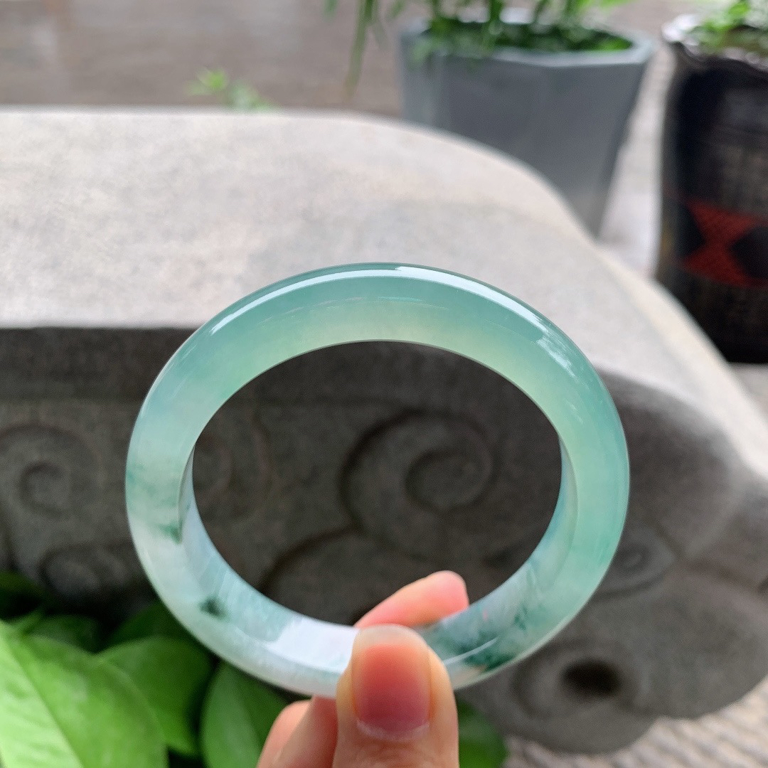 大圈口59.2-11.9-9.2 【冰晴飘花正圈手镯】正圈59 60可戴