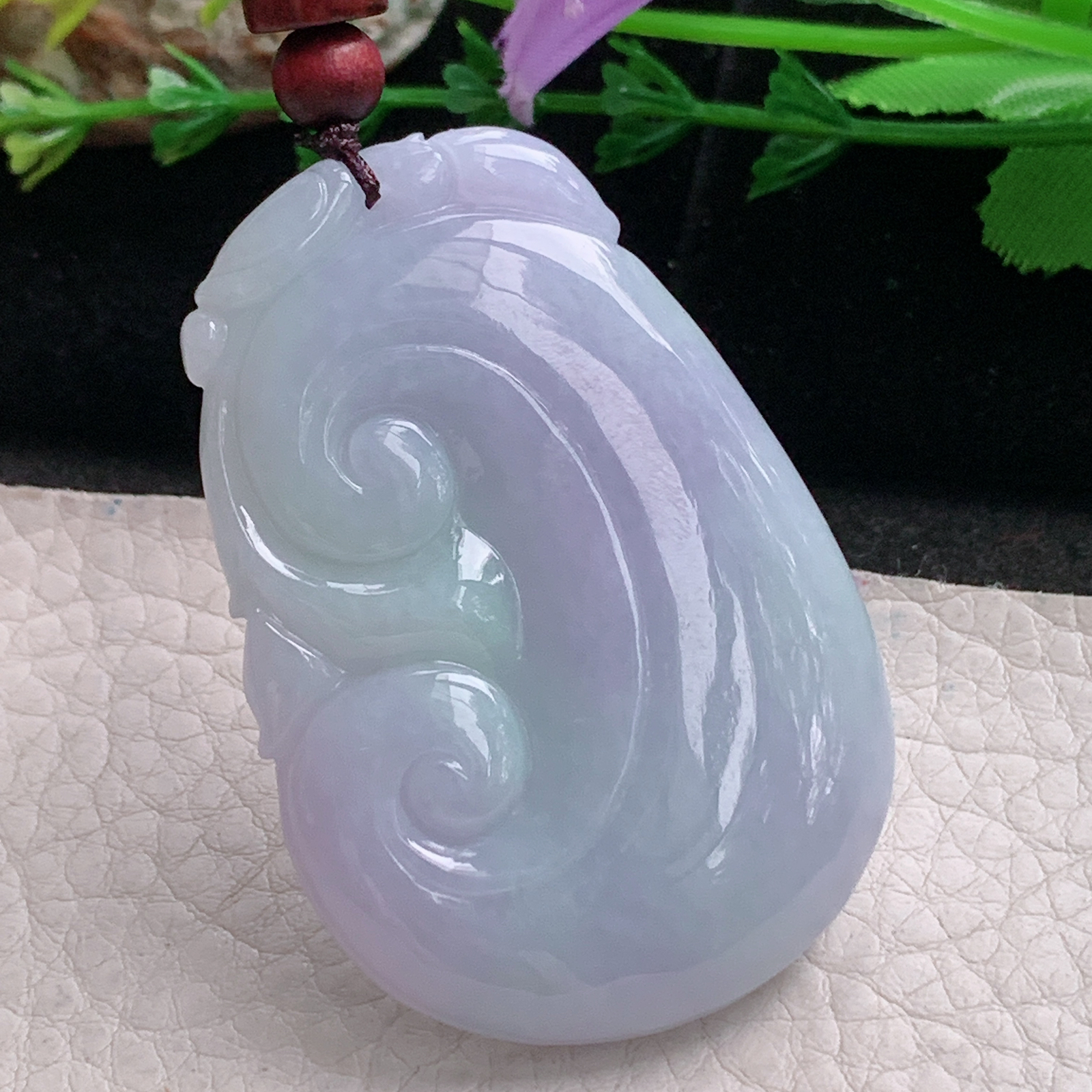 zen实拍53*36.6*7缅甸翡翠紫罗兰大如意吊坠平安吉祥玉坠