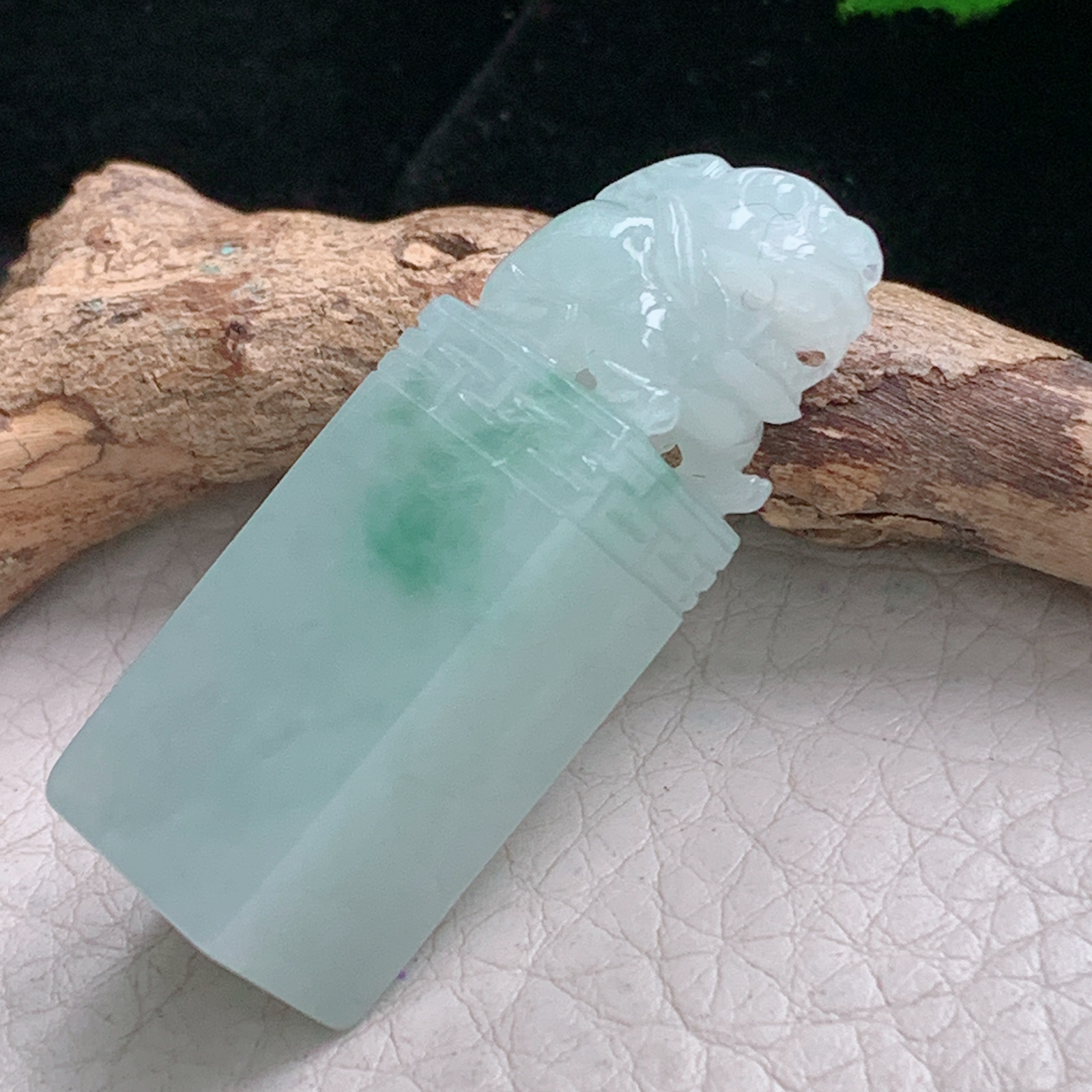 Mut实拍39.5*12.5*11.8缅甸翡翠貔貅小印章吊坠