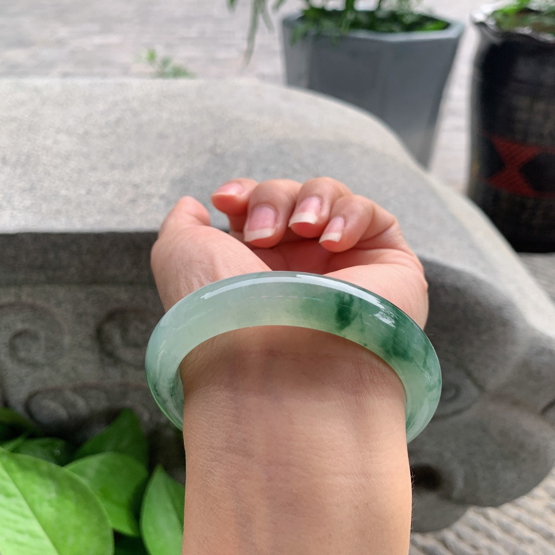 圈口57.5-12.4-8.6 【冰飘花正圈手镯】正圈57 58可戴