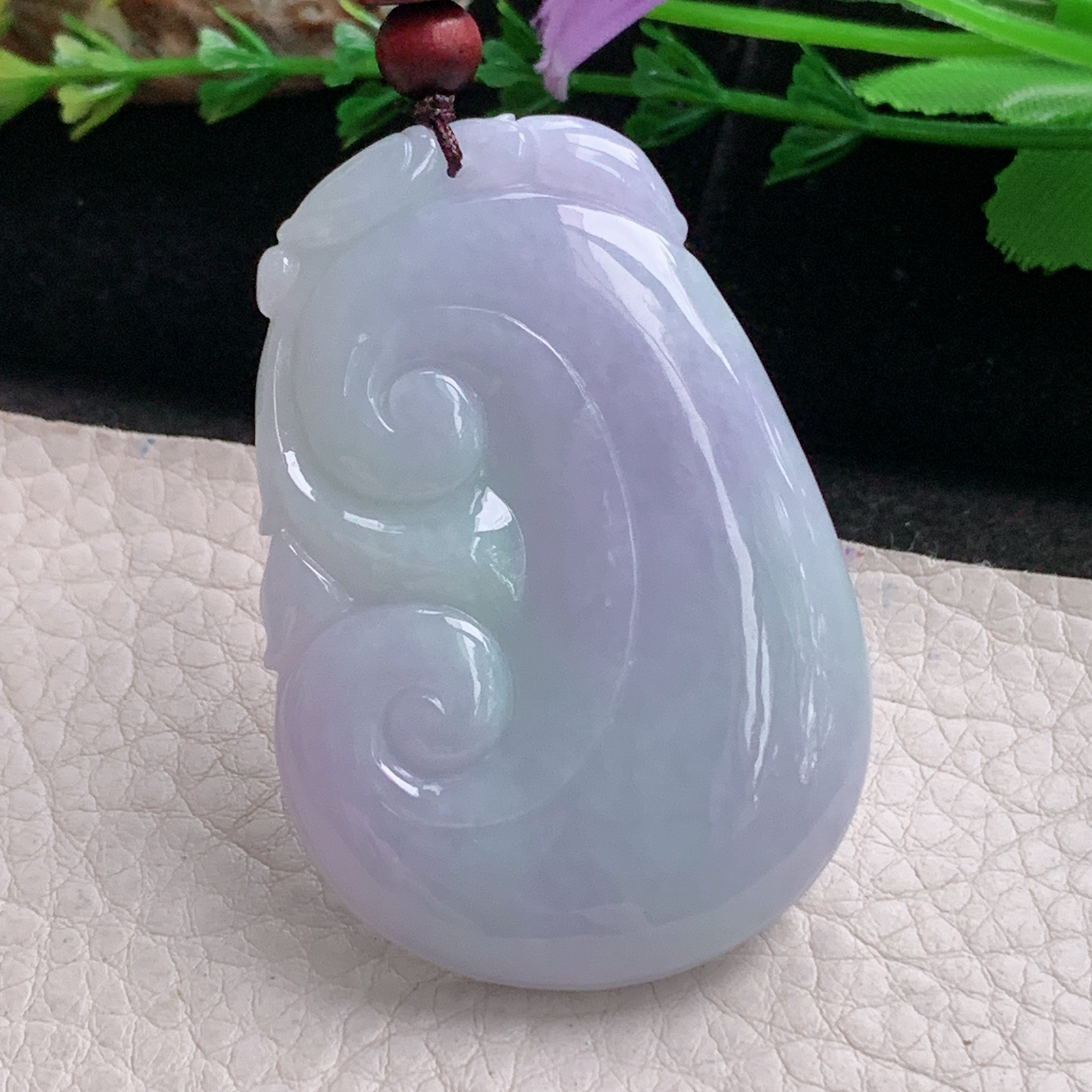 zen实拍53*36.6*7缅甸翡翠紫罗兰大如意吊坠平安吉祥玉坠