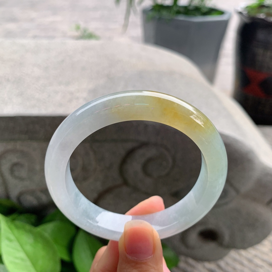 圈口 56.2-12.2-9.1【冰黄翡正圈手镯】正圈56 57可戴