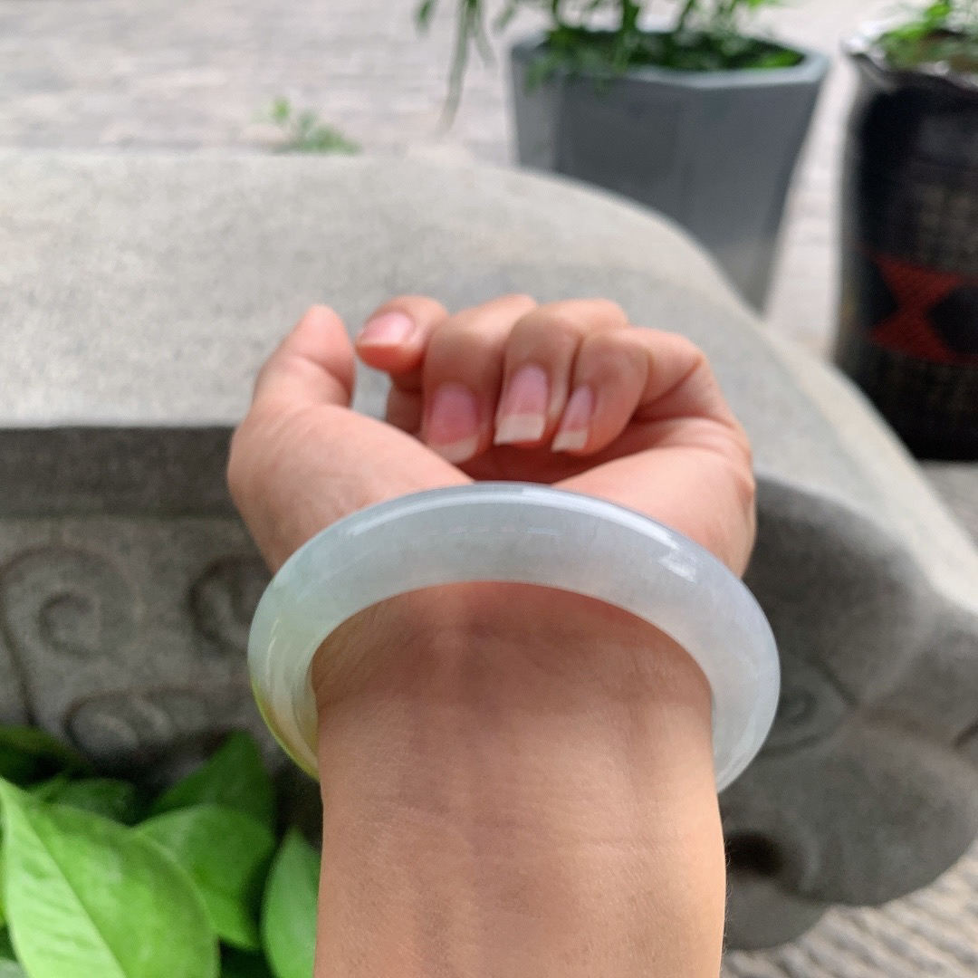 圈口 56.2-12.2-9.1【冰黄翡正圈手镯】正圈56 57可戴