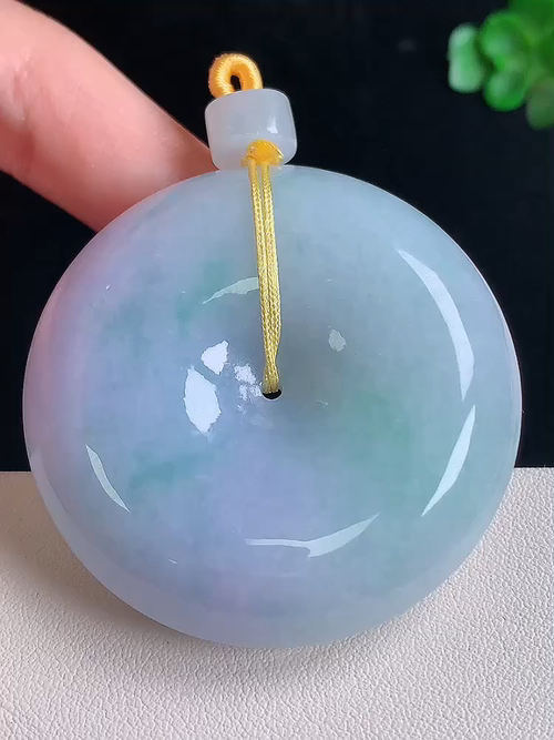 春彩平安扣，无裂，尺寸49.5/12.9，编号y2311 20