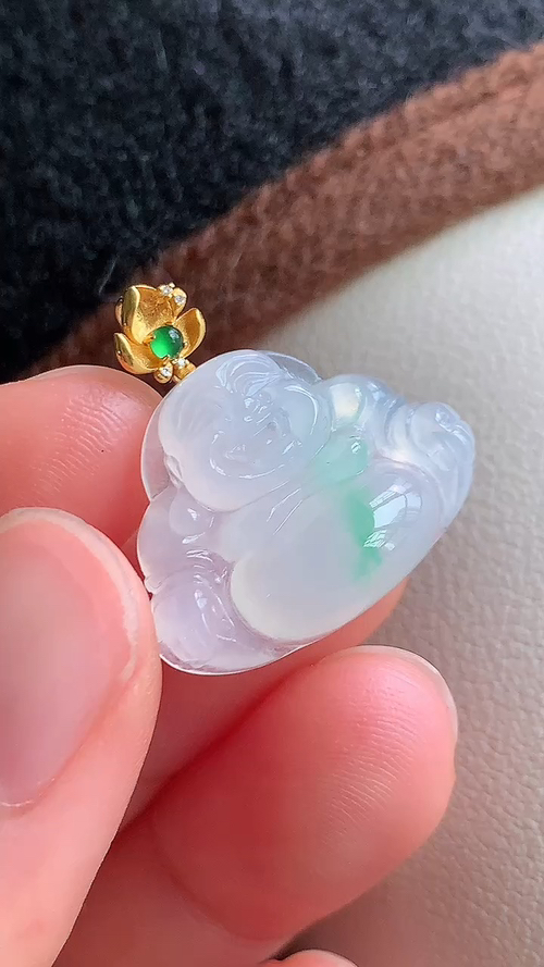 ️飘绿佛公，18k金，尺寸17/22.5/5.3，ao423