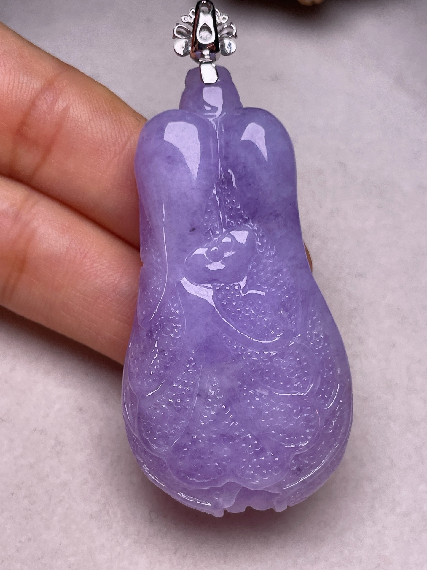 ️  18K金镶百财聚来，冰糯种满紫，无裂，一手货源长63.3