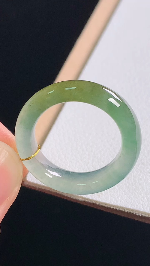 冰黄指环，无裂，尺寸:圈口12/16.4-5.1-3.4mm，编号19