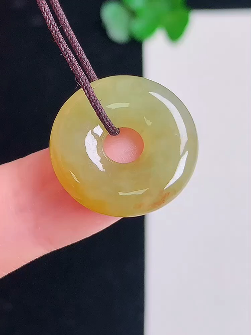 黄翡甜甜圈，无裂，尺寸18.3/4，编号y232900 21