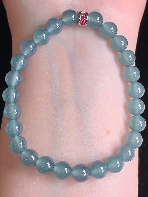  ，冰蓝水转运珠手链，度高，尺寸6.9mm，№;y2318 20