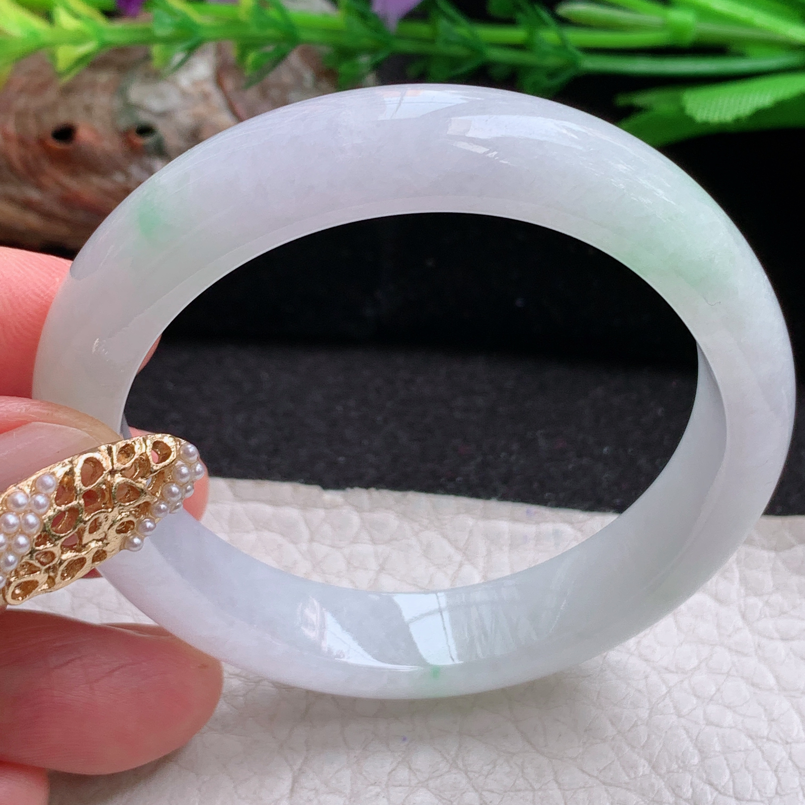 nr实拍54.8*48.5*11*7贵妃镯 天然缅甸翡翠a货手镯清新蛋形玉镯子