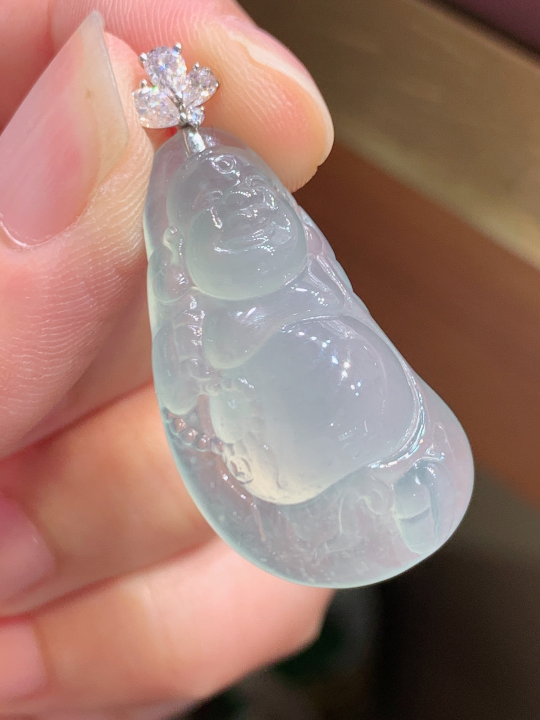 ️ 布袋佛吊坠，冰透水润，无裂，裸石31.2/17.6/8.3