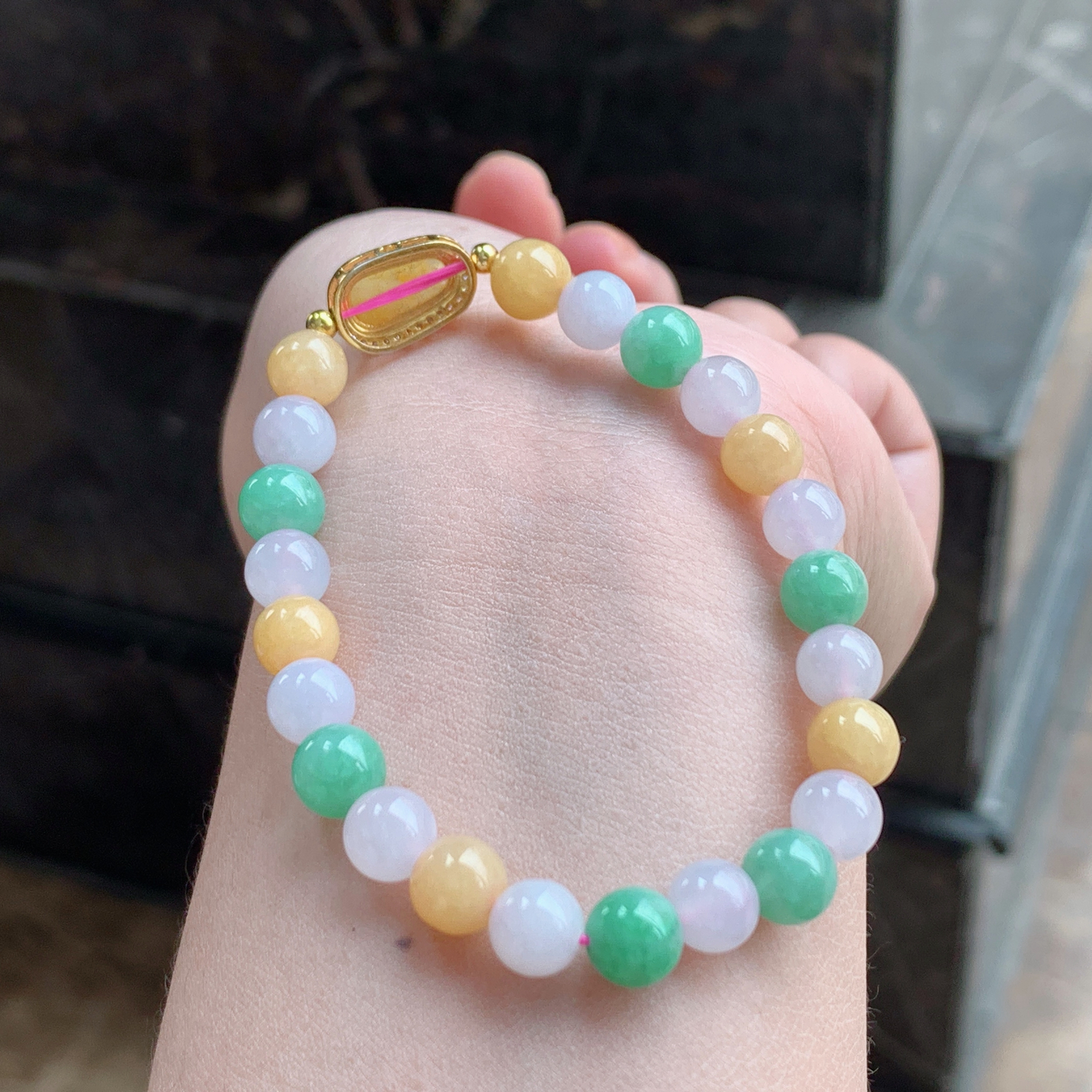 多彩葫芦翡翠手串