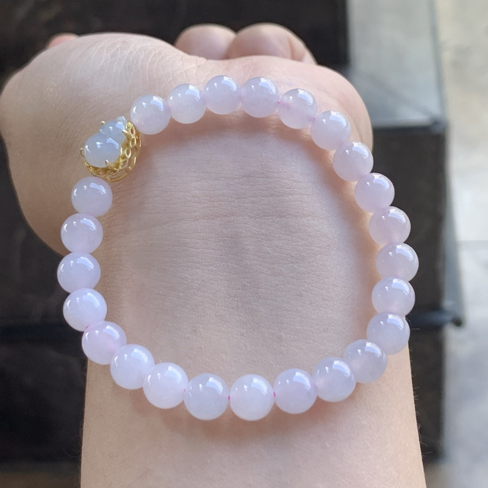 粉紫色葫芦珠珠手串