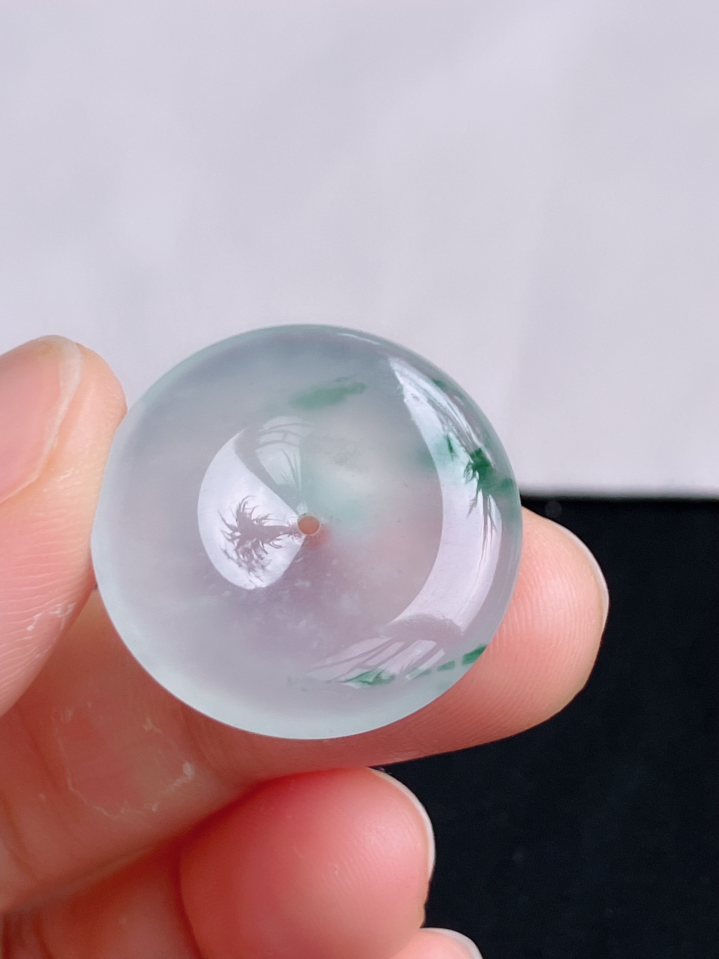 ️冰飘花平安扣，晶莹剔透，尺寸23.8/5/自然光实拍