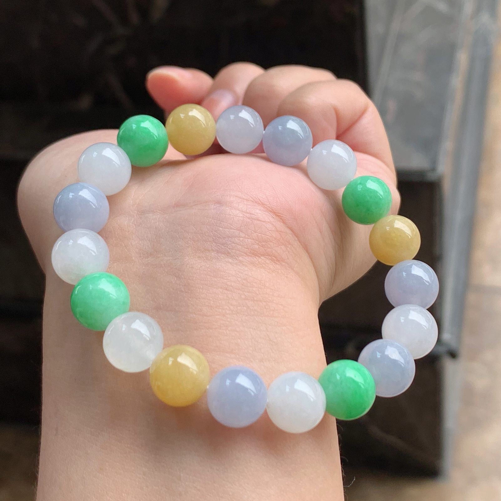 多彩翡翠手串