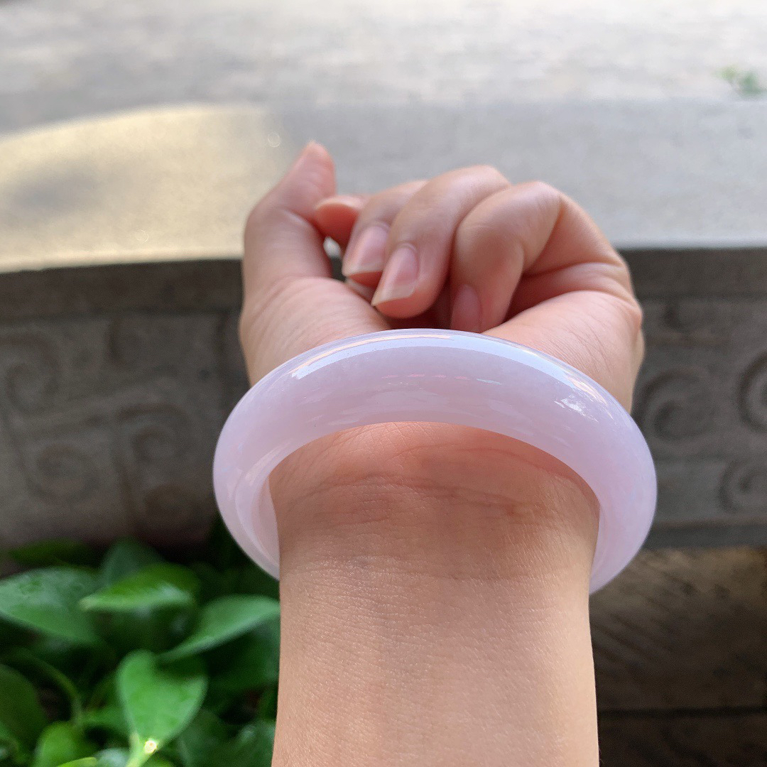 圈口54.3-14.4-8.3【粉紫正圈手镯】