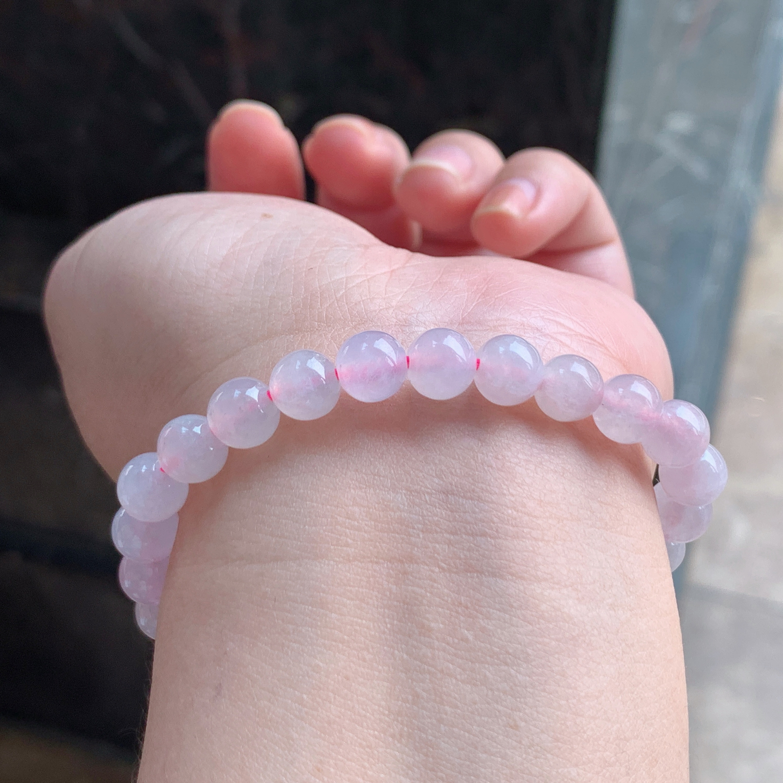冰种粉紫色手串