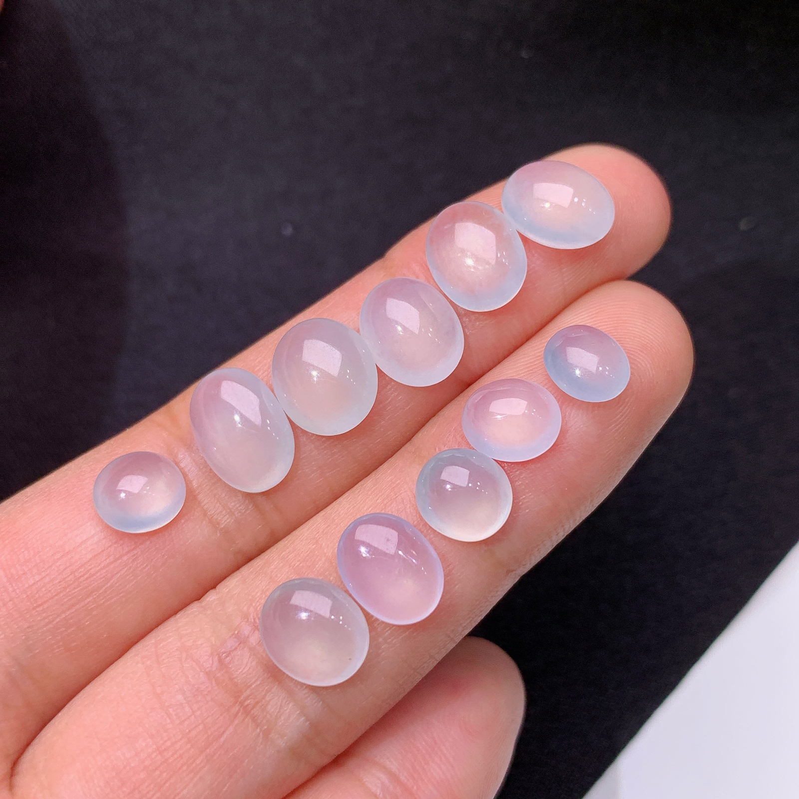 冰种蛋面一手，镶嵌佳品，冰润细腻，种水足，001 尺寸9.6*6.9*3