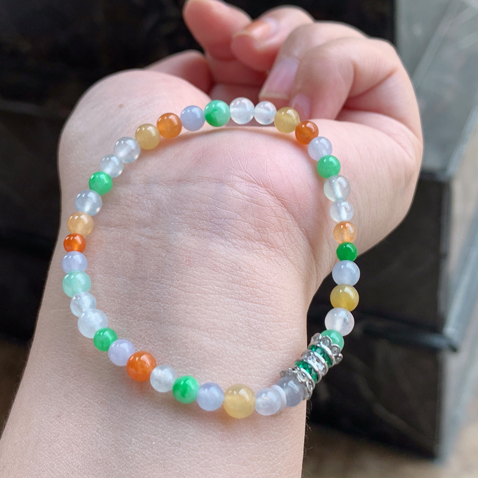 多彩翡翠手串