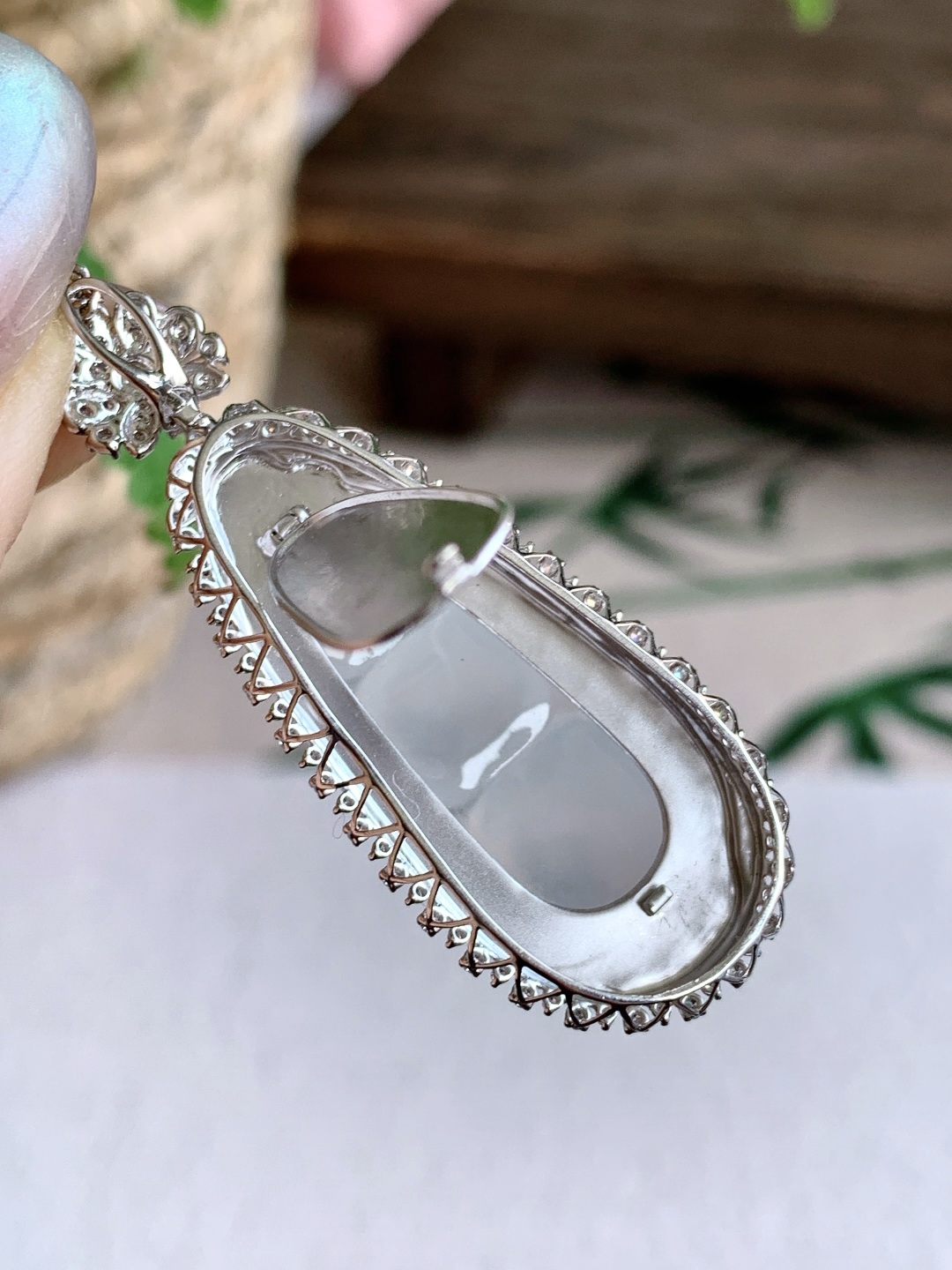 ️冰豆子福豆吊坠，18k金镶嵌，性比高，43.3/16.8/10.5，6.2克