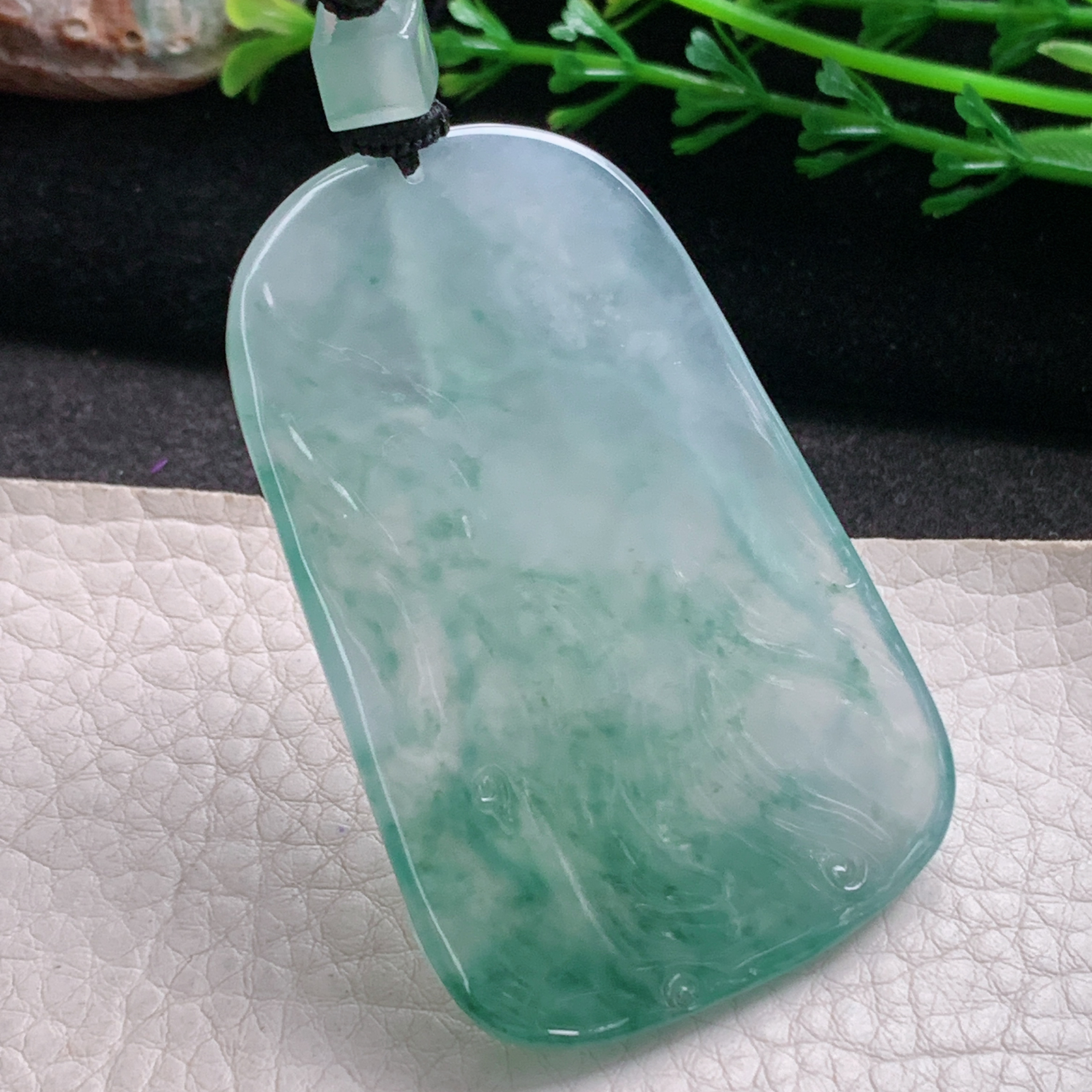 yl实拍60*39.8*5.6缅甸翡翠冰种大势至观音吊坠 厚装持莲观音菩萨守护神