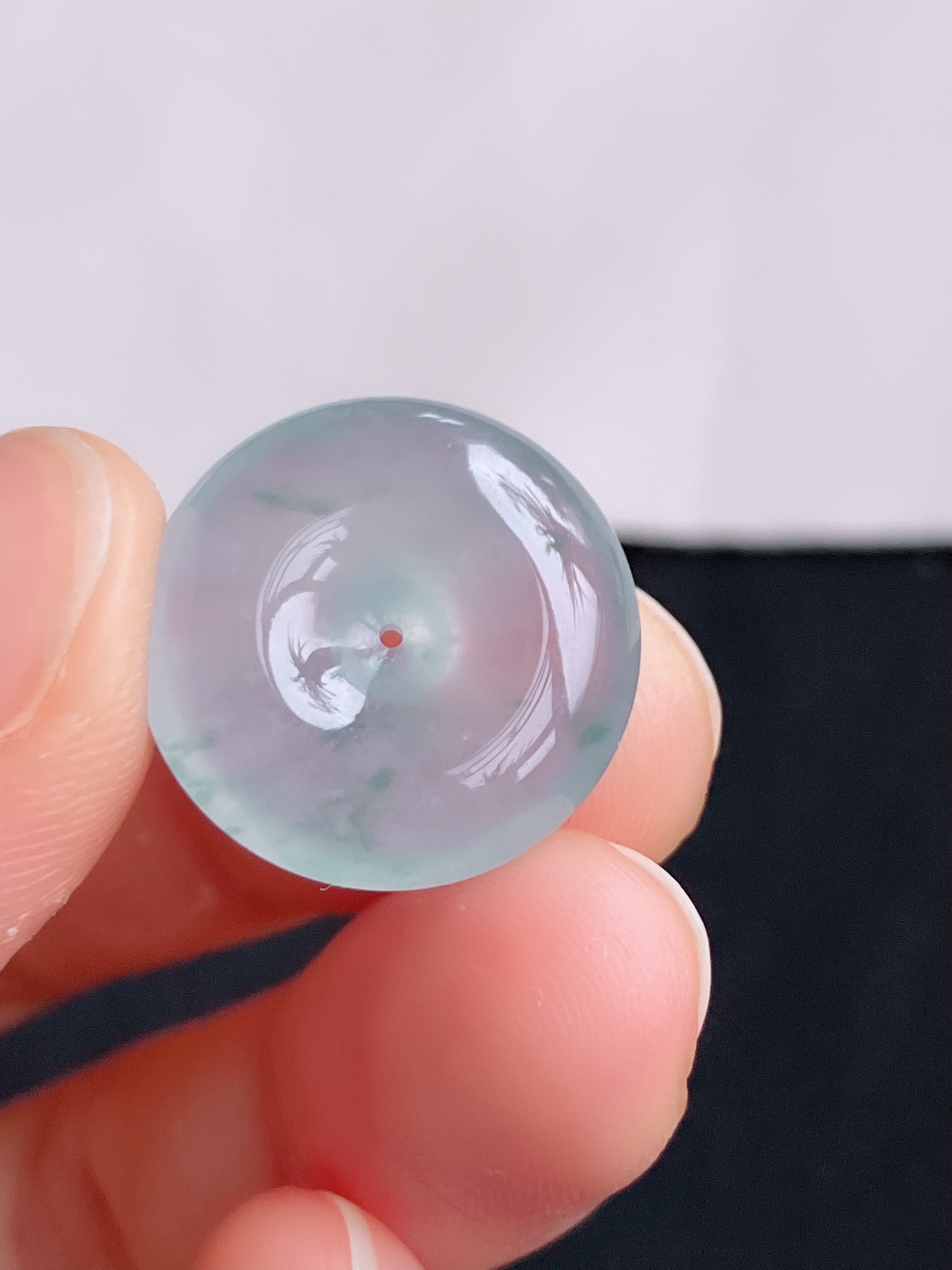 ️冰透飘花小平安扣，晶莹剔透，尺寸18/6/自然光实拍