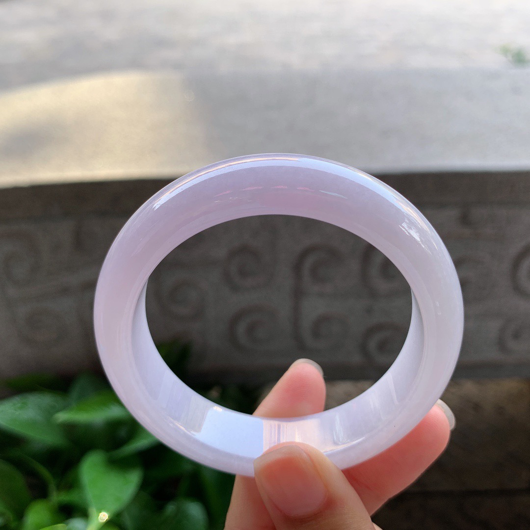 圈口54.3-14.4-8.3【粉紫正圈手镯】