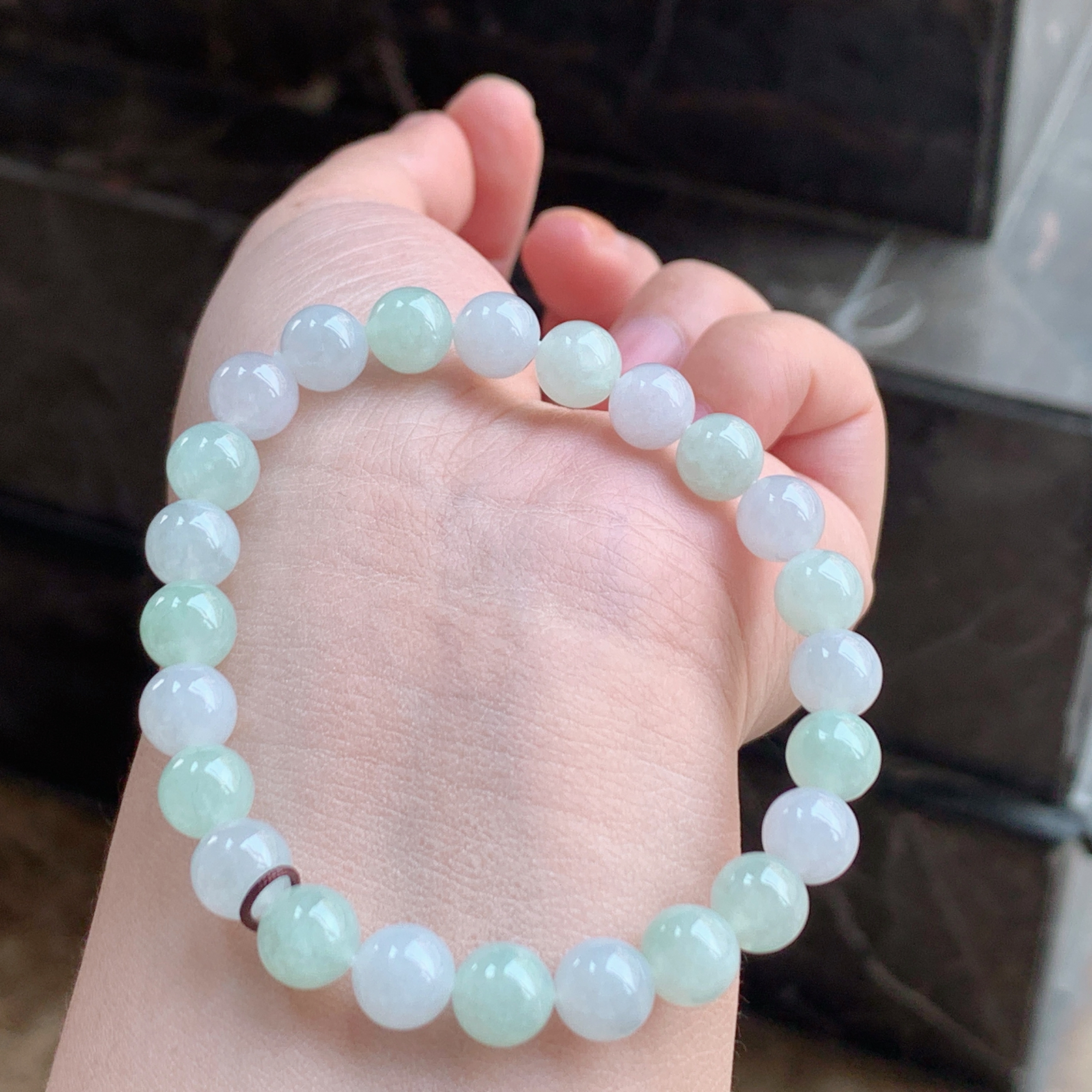 糯冰种拼色手串