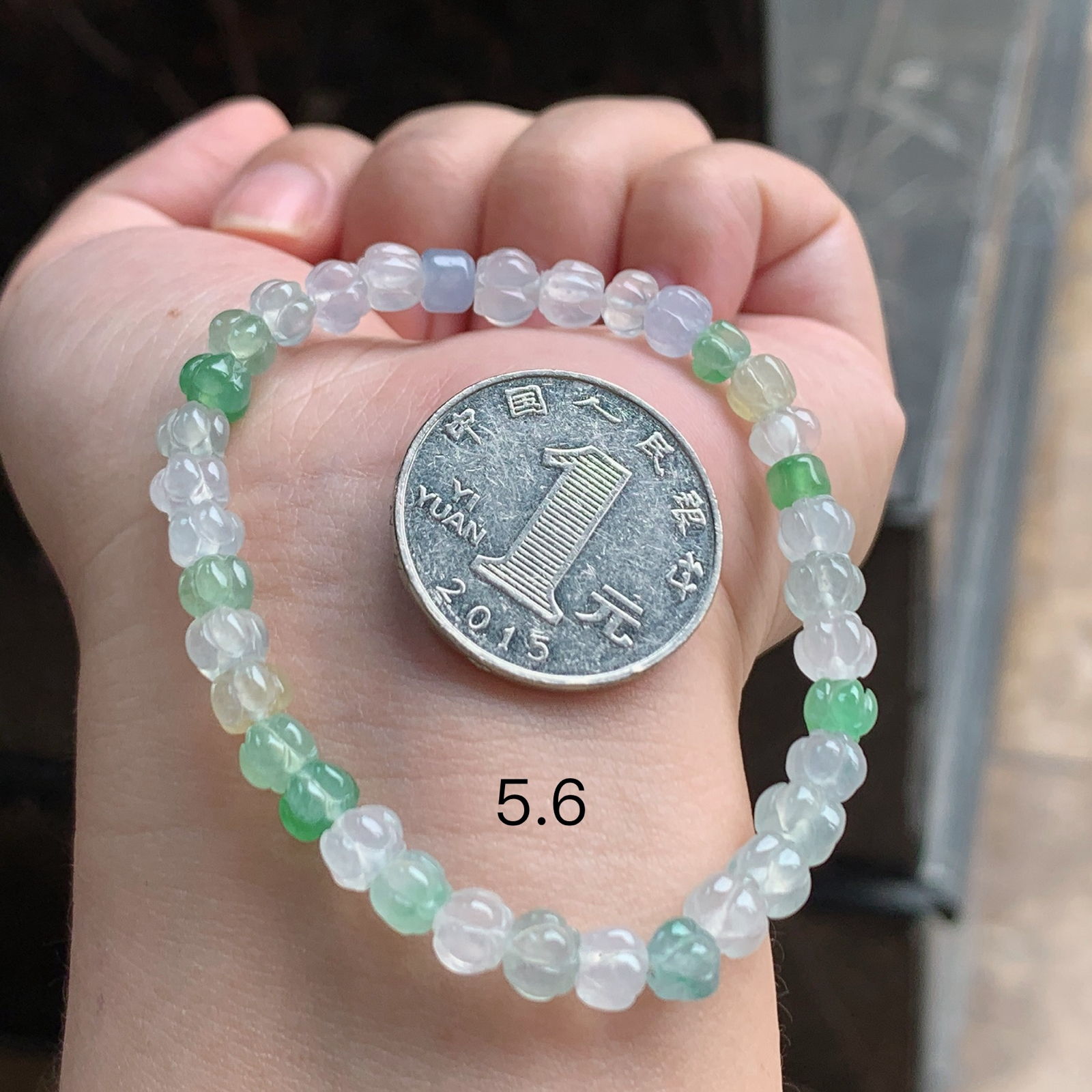 冰种拼色莲花手串