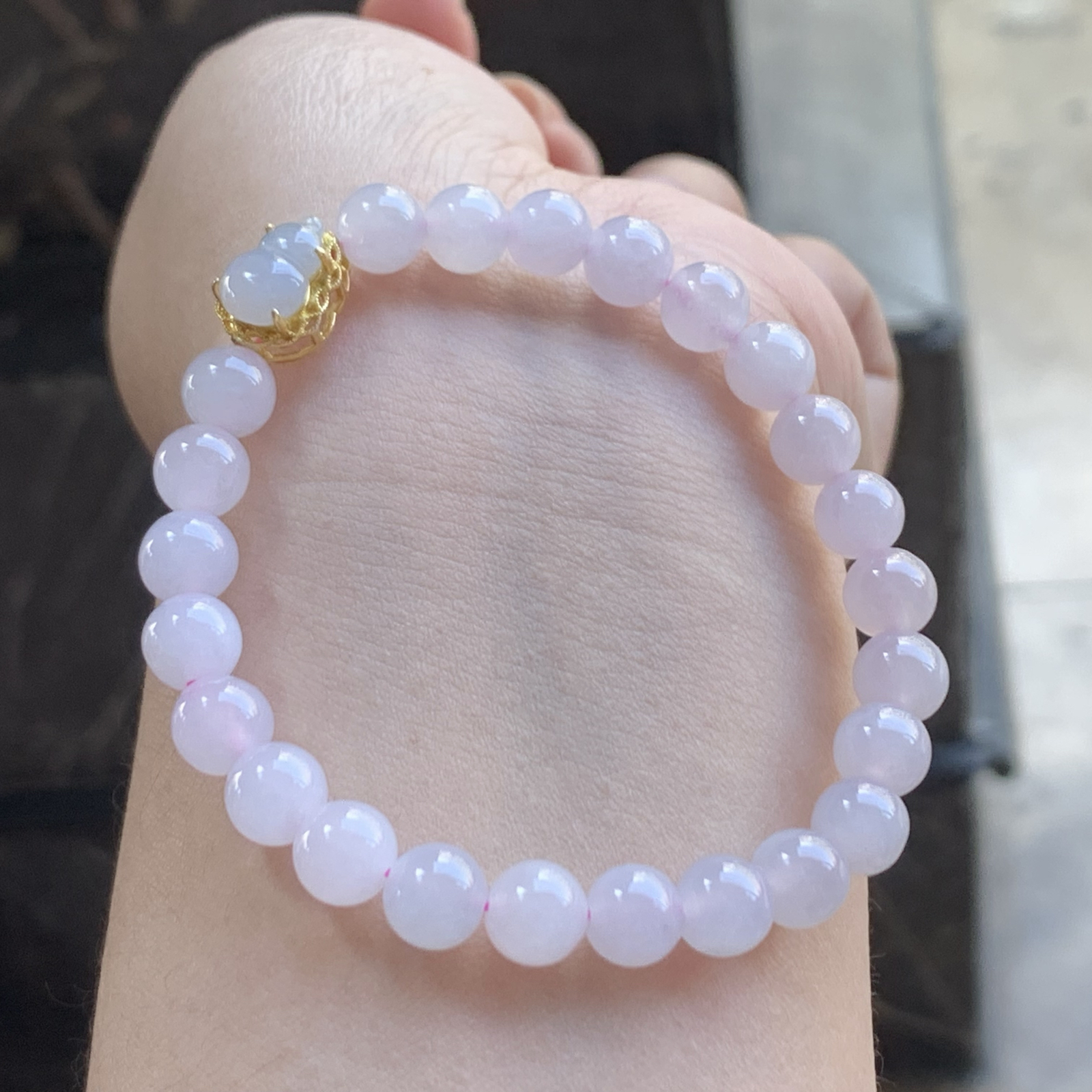 粉紫色葫芦珠珠手串