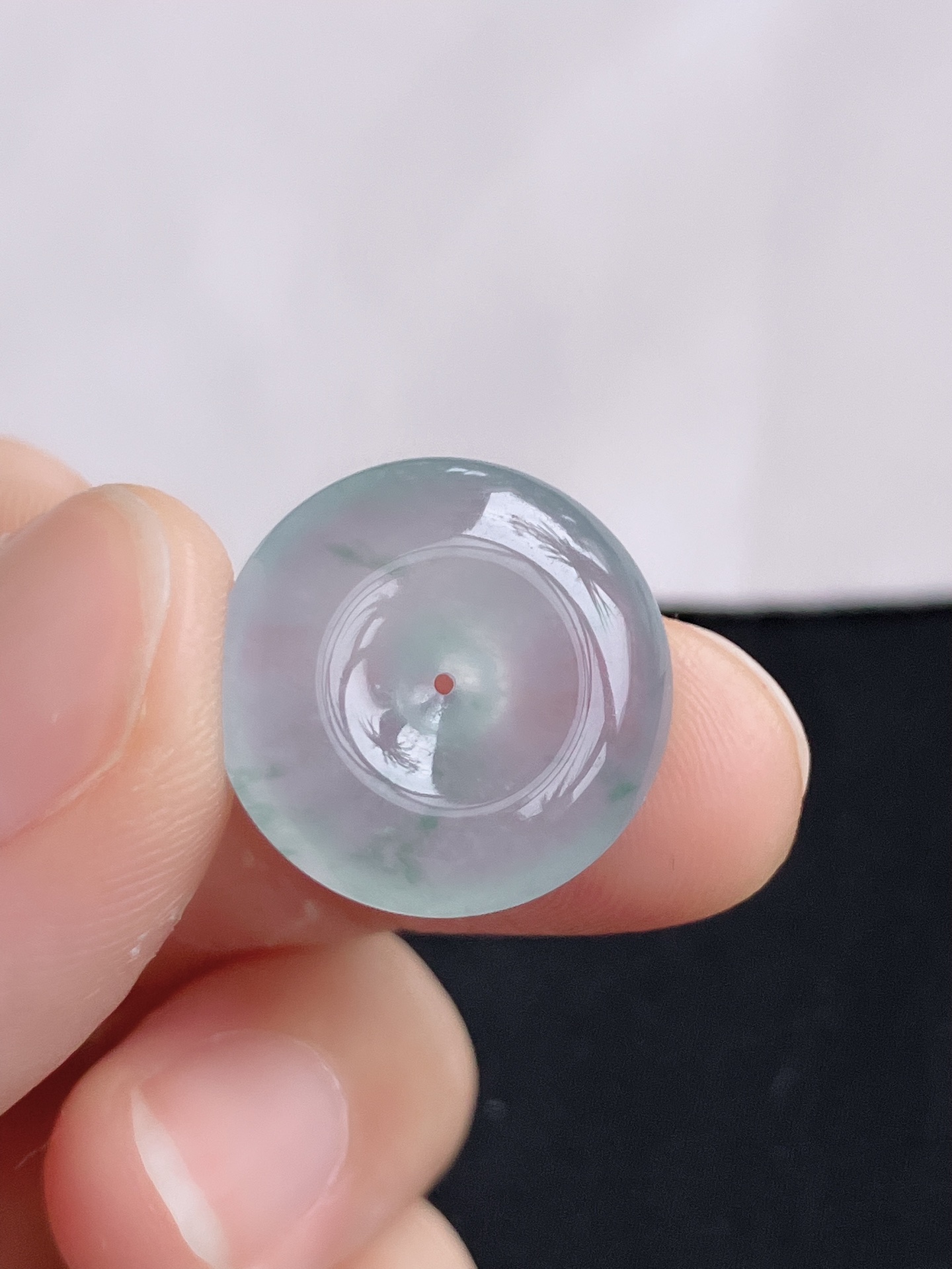 ️冰透飘花小平安扣，晶莹剔透，尺寸18/6/自然光实拍