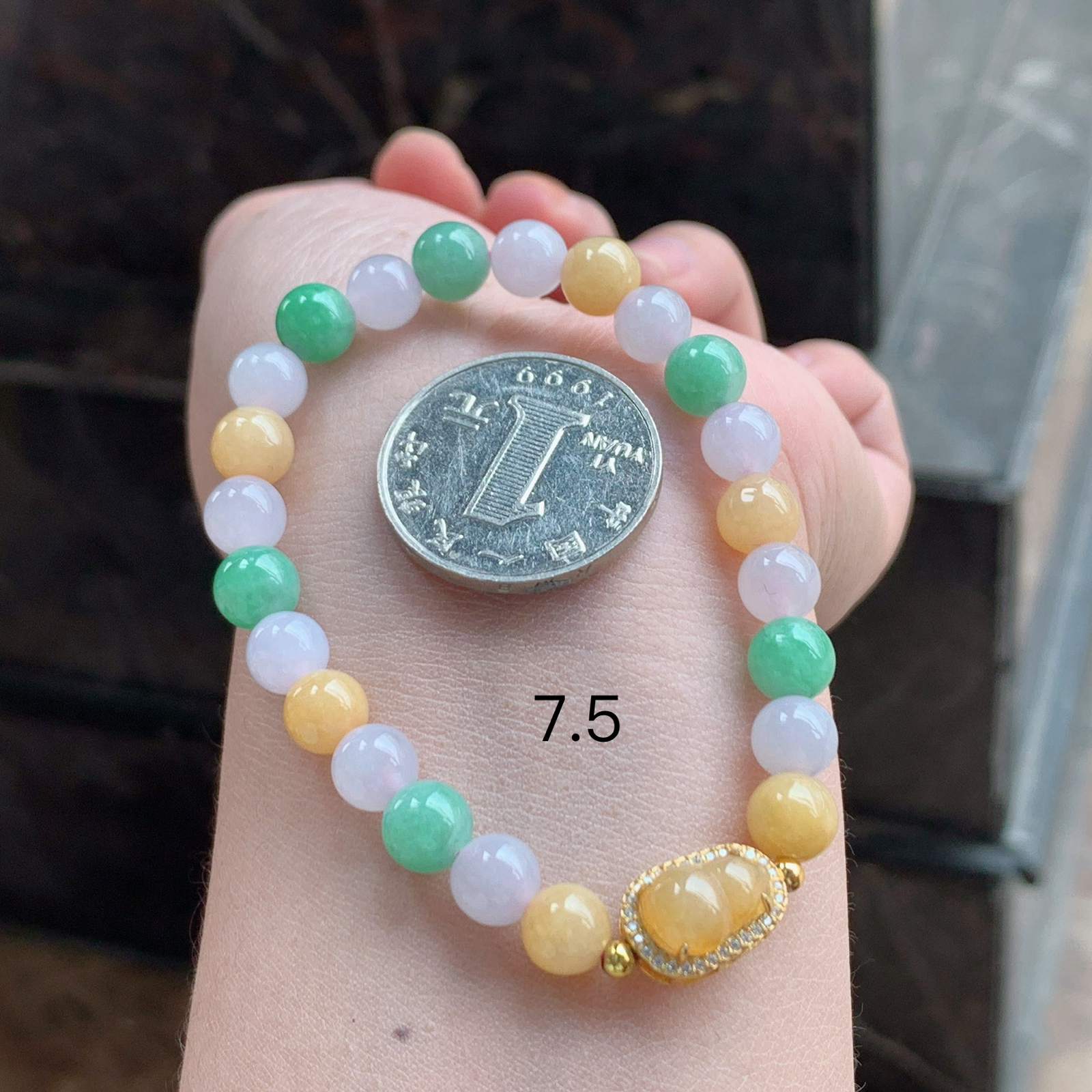 多彩葫芦翡翠手串