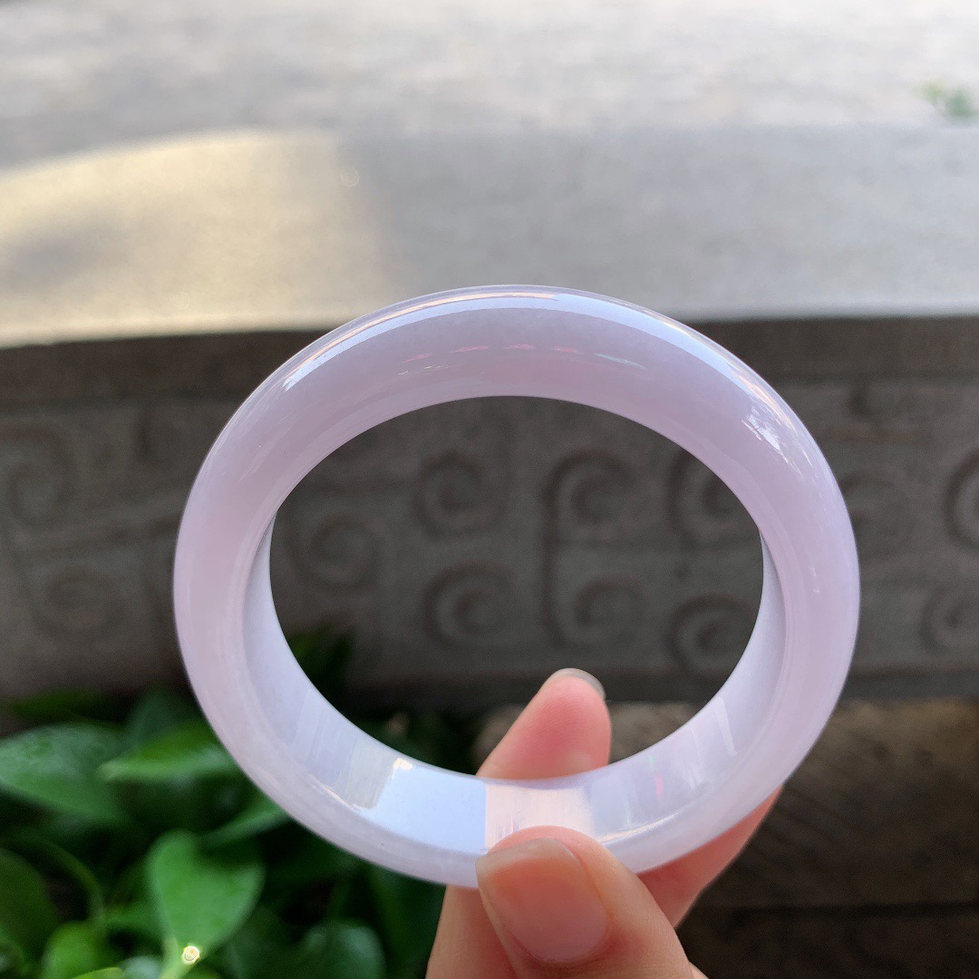 圈口54.3-14.4-8.3【粉紫正圈手镯】