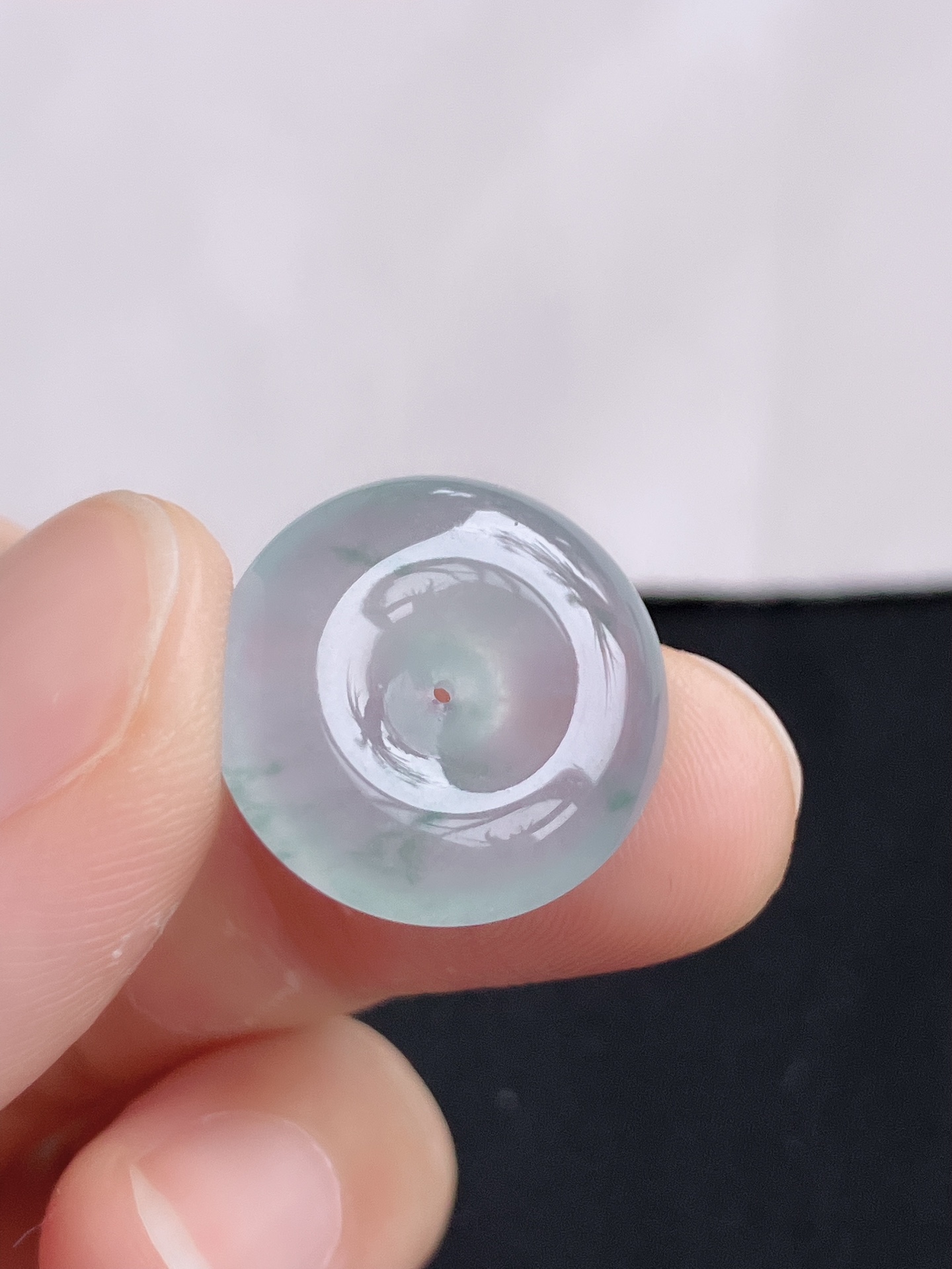 ️冰透飘花小平安扣，晶莹剔透，尺寸18/6/自然光实拍