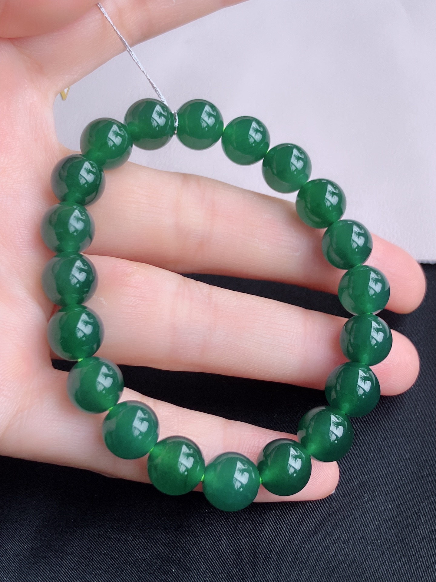 ️，冰蓝水手串，晶莹剔透，尺寸9.6，自然光实拍