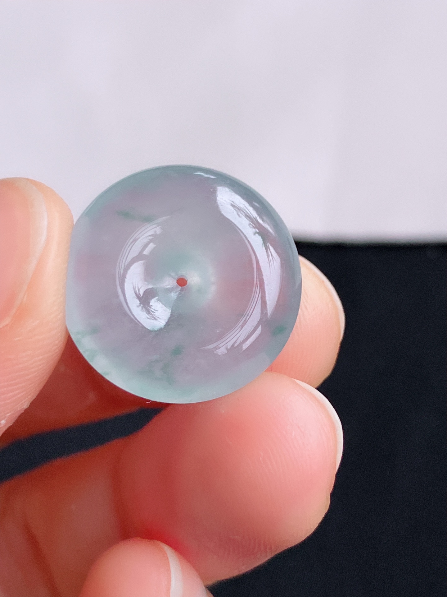 ️冰透飘花小平安扣，晶莹剔透，尺寸18/6/自然光实拍