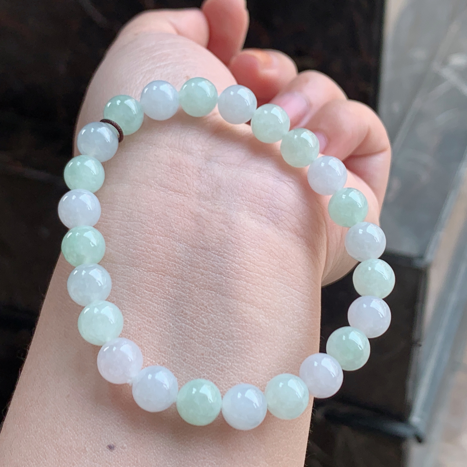 糯冰种拼色手串