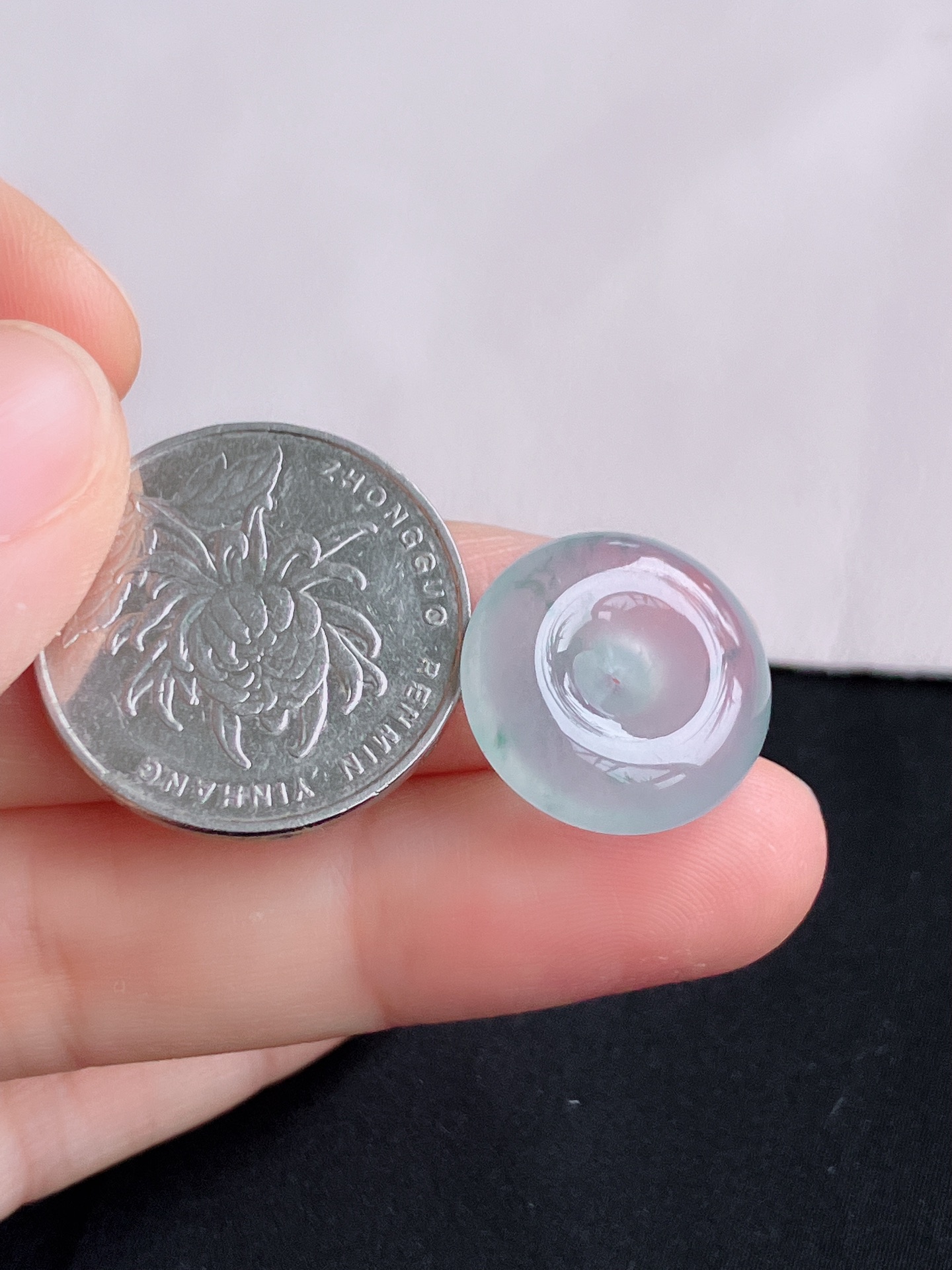 ️冰透飘花小平安扣，晶莹剔透，尺寸18/6/自然光实拍