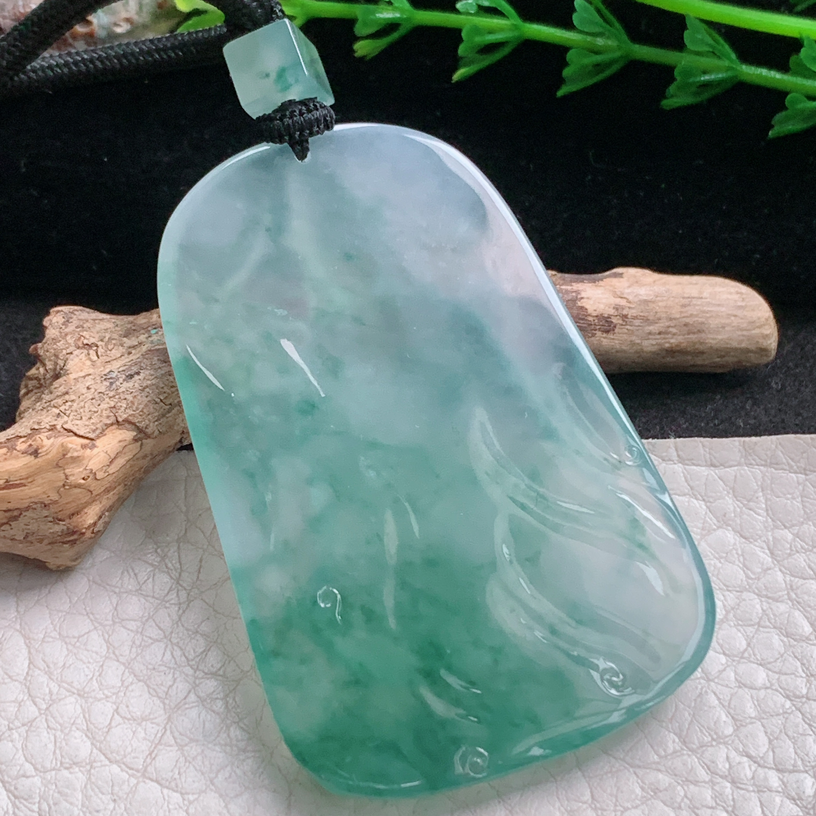 yl实拍60*39.8*5.6缅甸翡翠冰种大势至观音吊坠 厚装持莲观音菩萨守护神