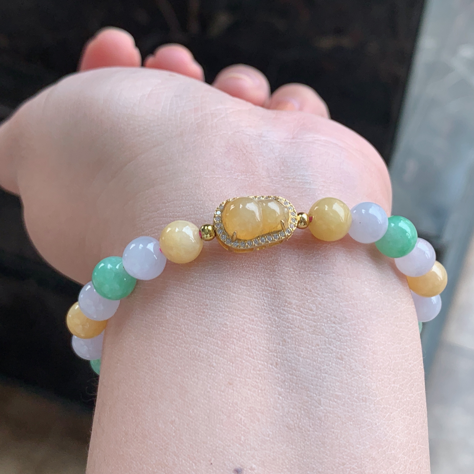 多彩葫芦翡翠手串