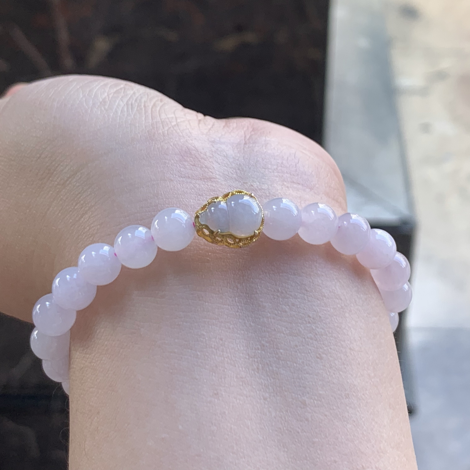 粉紫色葫芦珠珠手串