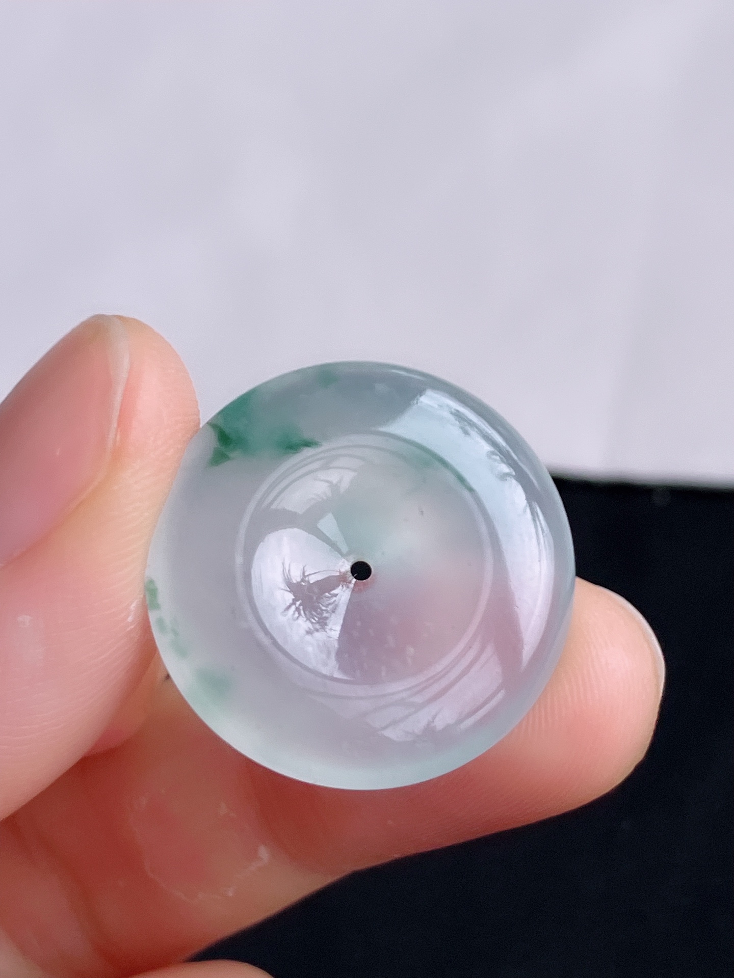 ️冰飘花平安扣，晶莹剔透，尺寸23.8/5/自然光实拍