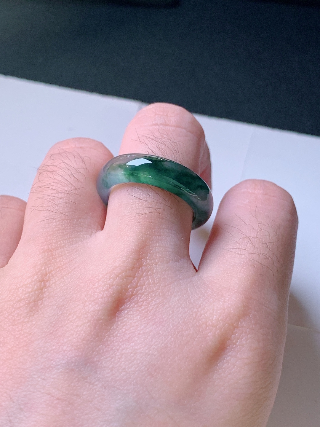 ️ 指环，无裂，冰透莹润，裸石25.1/6.3/4.1，圈口14