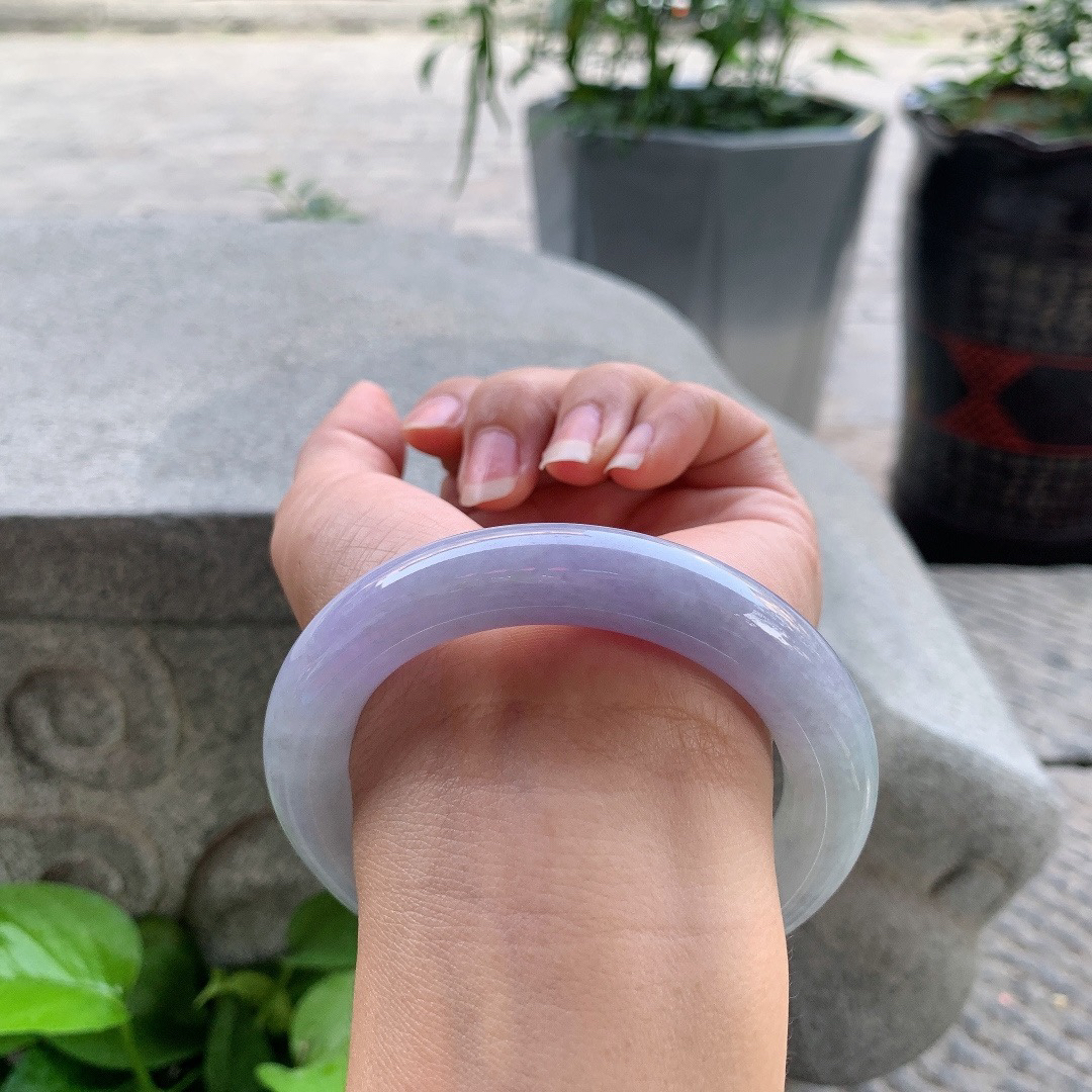 圈口 57.4-12【茄紫圆条手镯】圆条57 58可戴