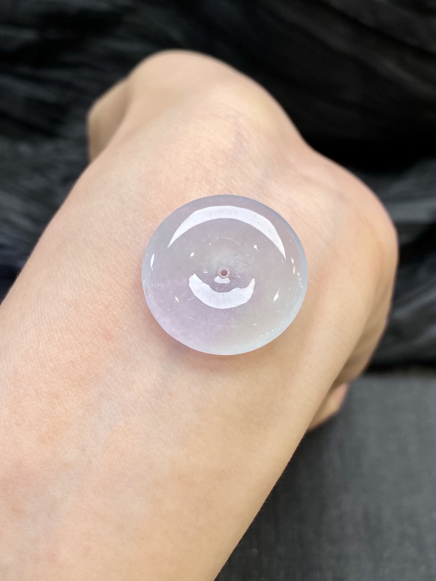 冰紫底平安扣吊坠，整24.1/4.5mm