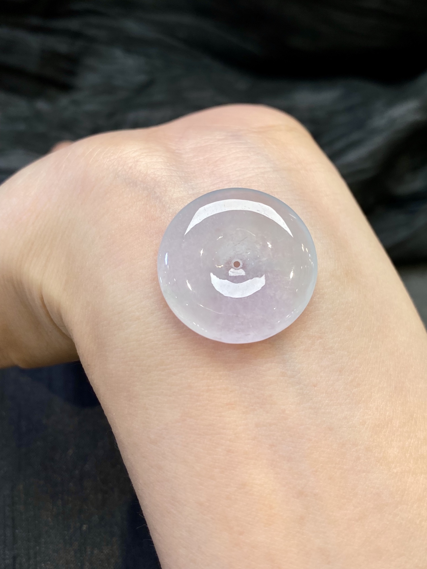 冰紫底平安扣吊坠，整24.1/4.5mm