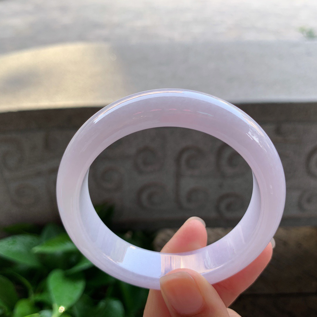 圈口54.3-14.4-8.3【粉紫正圈手镯】