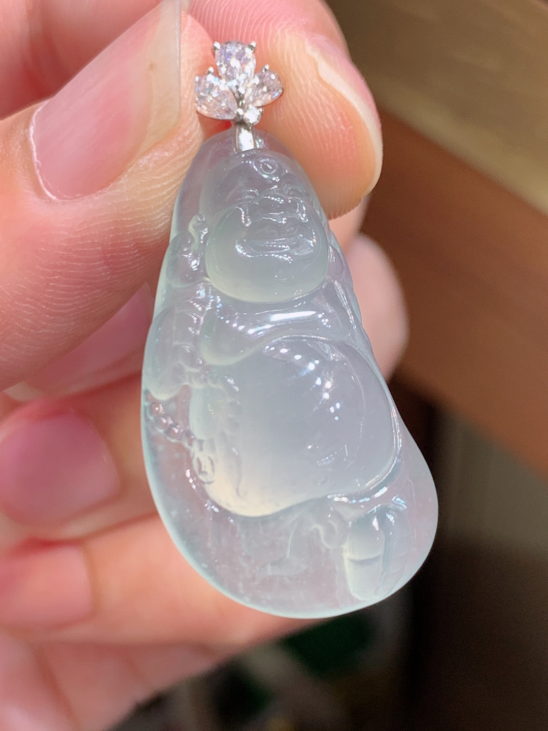 ️ 布袋佛吊坠，冰透水润，无裂，裸石31.2/17.6/8.3